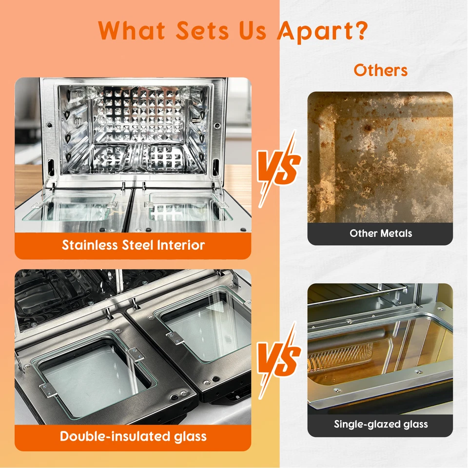 24QT Stainless Steel Dual Zone Air Fryer Oven with Rotisserie - Image 2 of 4