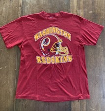 Vintage Single Stitch Trench Washington Redskins NFL Burgundy Graphic T-Shirt XL