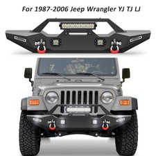 For 1987-06 Jeep Wrangler Yj Tj Lj Front Bumper Wwinch Seat Lights D-rings