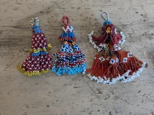 Beaded Tribal Tassels Trio of Non-Matching Kuchi Kochi Crafts (19656)