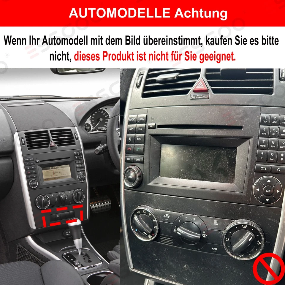 Autoradio Für Mercedes-Benz A/B Klasse/Vito W169 W245 Navi Android 15 AI WIFI BT - Bild 3 von 4
