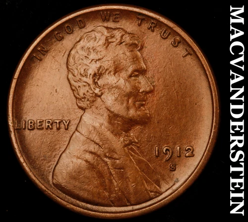 1912-S Lincoln Wheat Cent- Semi Key Better Extra Fine+ No Reserve #i5372