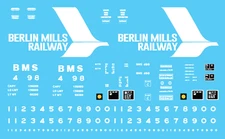 N Scale - Berlin Mills Railway 50' Boxcar Decals (BMR)