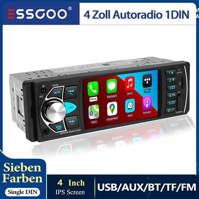Autoradio 1DIN mit Bluetooth BT Freisprech 7-Farben MP3 Player USB TF Aux FM AM
