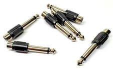  6 PCS  1/4" Male Mono Plug to Single RCA Jack F Audio Cable Cord Adapter NEW