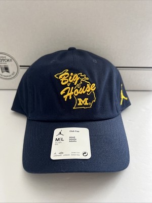 Jordan Michigan Wolverines Club Cap M/L Navy Yellow  The Big House  Hat