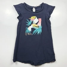 Girls O’Neill Romper Small Navy Blue Toucan Graphic One-Piece Summer