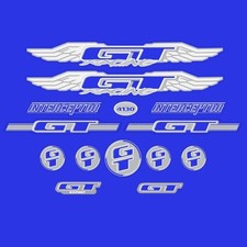 1998 GT BMX - Interceptor - for blue frames - decal set - clear