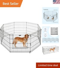 Elegant Foldable Pet Playpen - 8 Panel Metal Dog Enclosure for Indoor  Outdoor