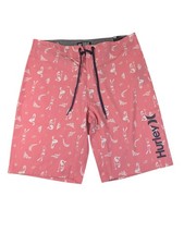 Hurley Mens Size 30 Deep Sea AOP 20" Pink Bloom Boardshorts Swim Trunks Mermaid