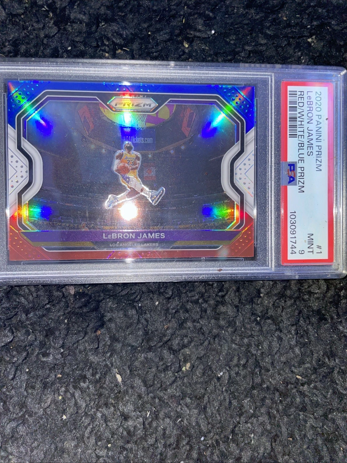 Deal for 2020 Panini Prizm LeBron James Red White Blue Prizm PSA 9