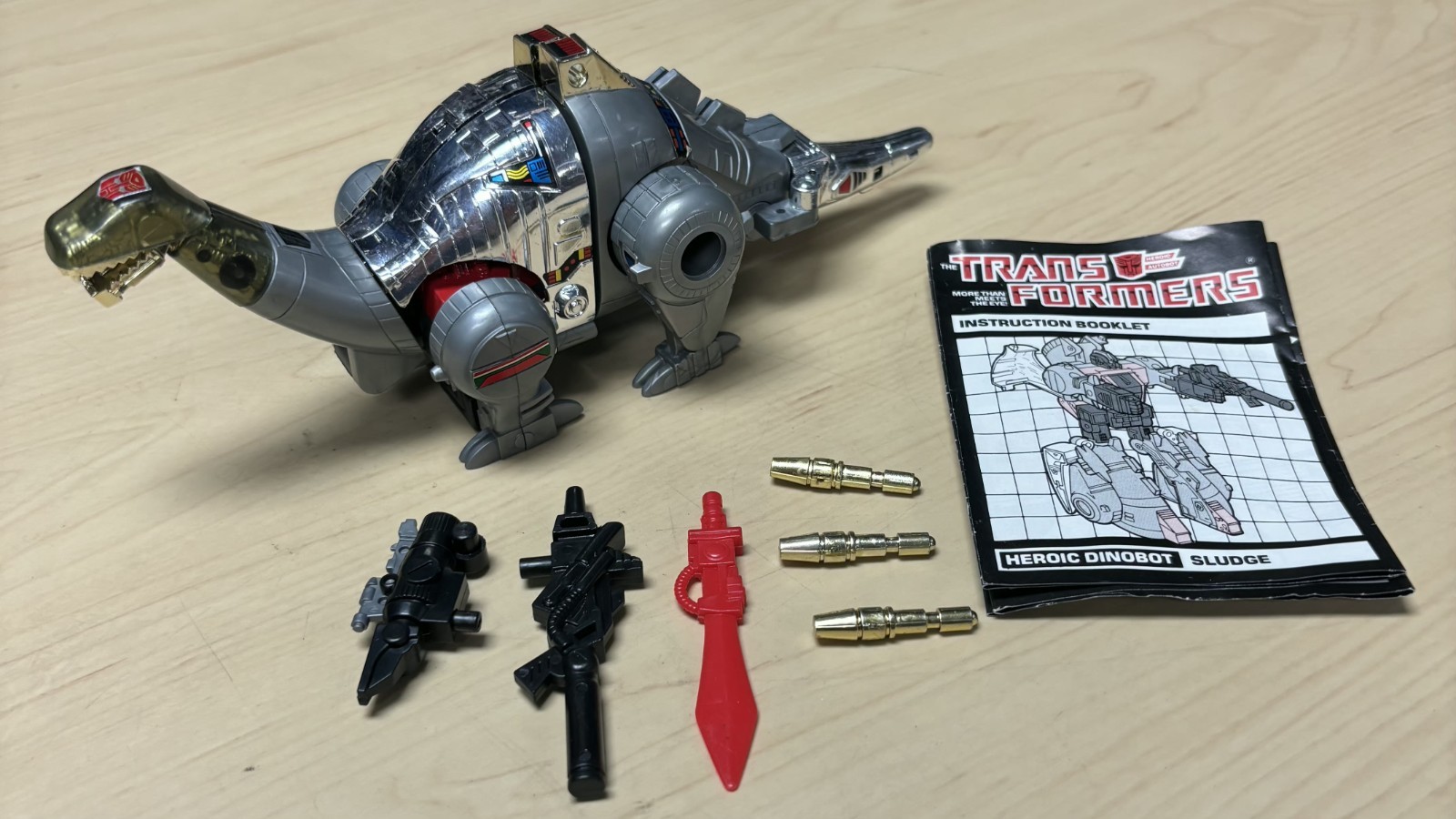 Sludge 100% Complete 1985 Vintage Hasbro G1 Transformers Nice Shape W/ Manual 
