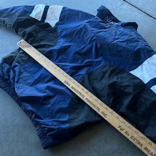 Vintage 90s Nike Colorblock Windbreaker Full Zip Track Jacket Navy White Large by Nike, Size L, $30 - Photo 7