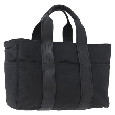 HERMES Acape Luco PM Hand Bag Nylon Black Auth bs33535