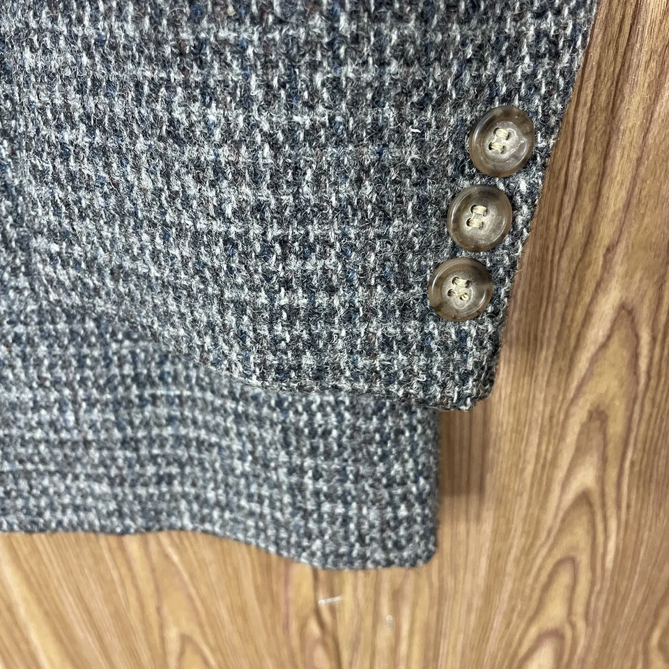 Abrigo deportivo Harris Tweed para hombre 38R gris multicolor pura lana escocesa hecho en EE. UU. Foto 3 de 4