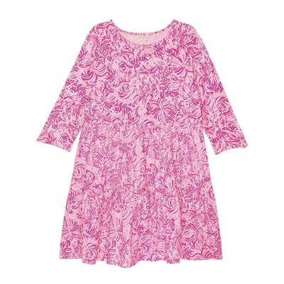 Lilly Pulitzer Girl s Size Small Geanna Sleeve Dress Pink Blossom Foxy Llama