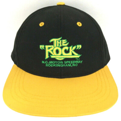 Vtg Sample Rockingham Speedway NC Hat Logo Nascar Snap Back Trucker Baseball Cap