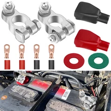 Battery Terminal Connectors Heavy Duty Positive & Negative with Protective Cover