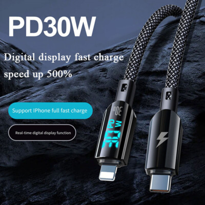 Usb-Auf-Typ-C-Kabel 30/60/100 W Schnellladegerät Datensynchronisierungskabel  >