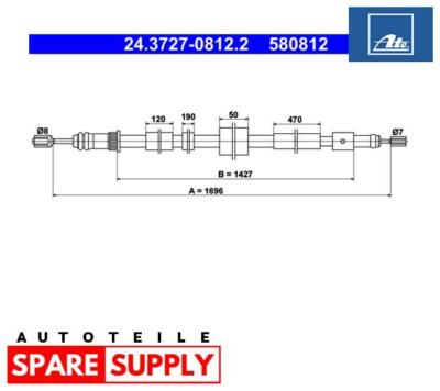 Cable pull, parking brake for Peugeot ATE 24.3727-0812.2