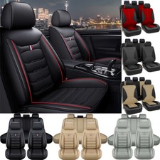 Pu Leather Car 5 Seat Covers Full Set Truck Suv Van Front Rear Protector Cushion