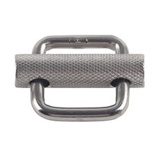 2Pcs 316 Stainless Steel Rectangle Adjustable Knurled Roller Belt Buckles 25mm