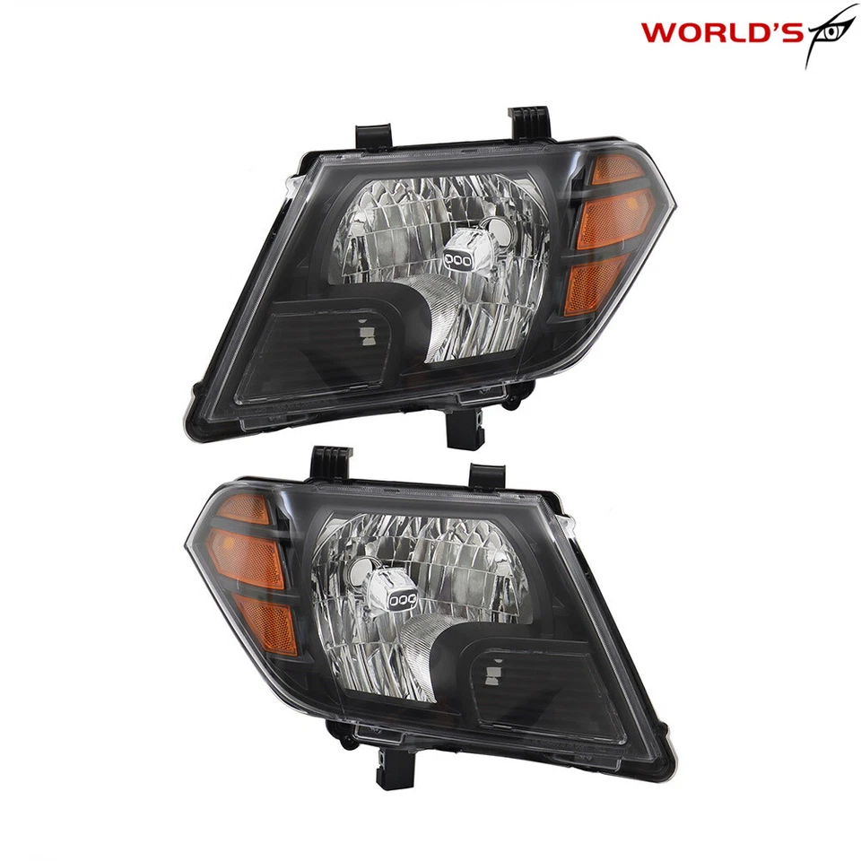 For nissan Frontier 2009-2021 Truck Headlight Halogen Black Housing Left+Right - Image 3 of 4
