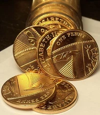 Gem Unc Roll (50 Coins) Great Britain 2010 Pennys~Royal Shield~Awesome~Free Ship