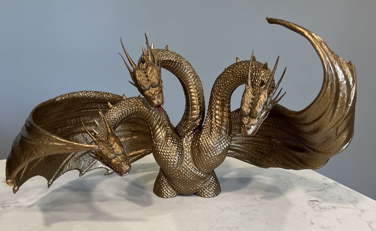 KING GHIDORAH キングギドラ Gold-Tone Plastic Coin Bank KING GHIDORAH キングギドラ Gold-Tone Plastic Coin Bank