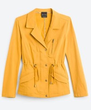 Eden Society Dario Cinched Waist Rayon Blend Jacket - Mustard - Size Xs