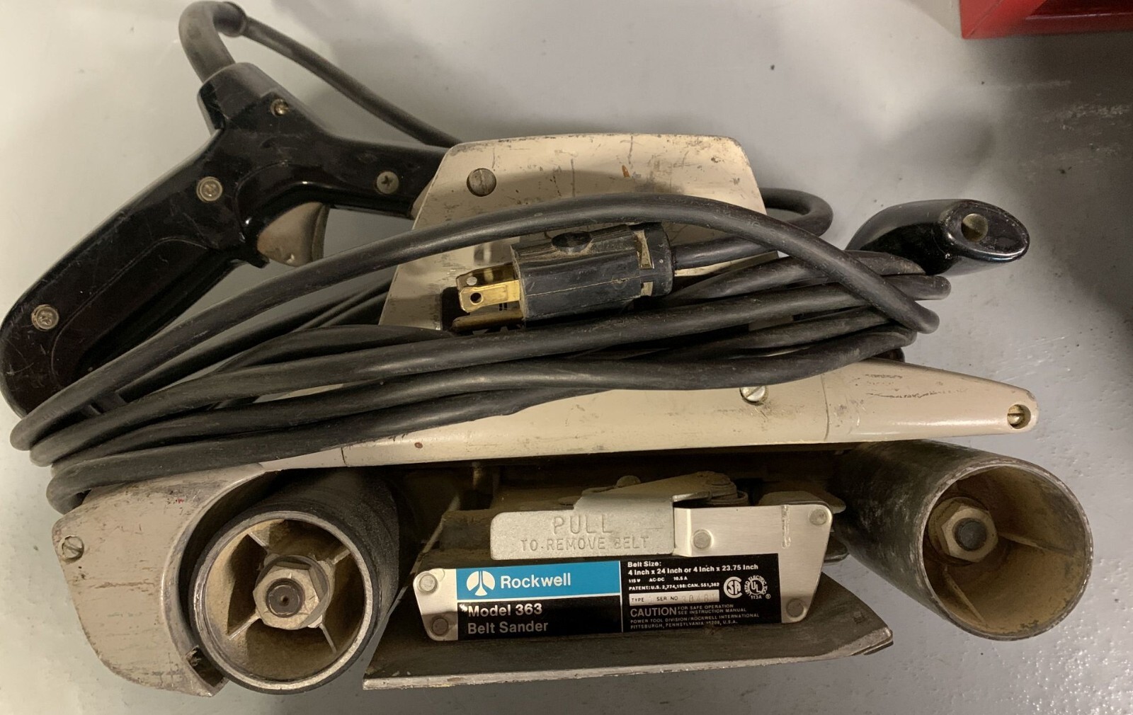 Vintage Rockwell Heavy Duty 4x24 Belt Sander Model 363 Type 1, works