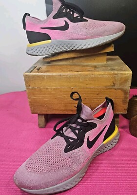 Nike AQ0070-500 Womens Epic React Flyknit Running Shoe Sneaker Pink Black Size 9