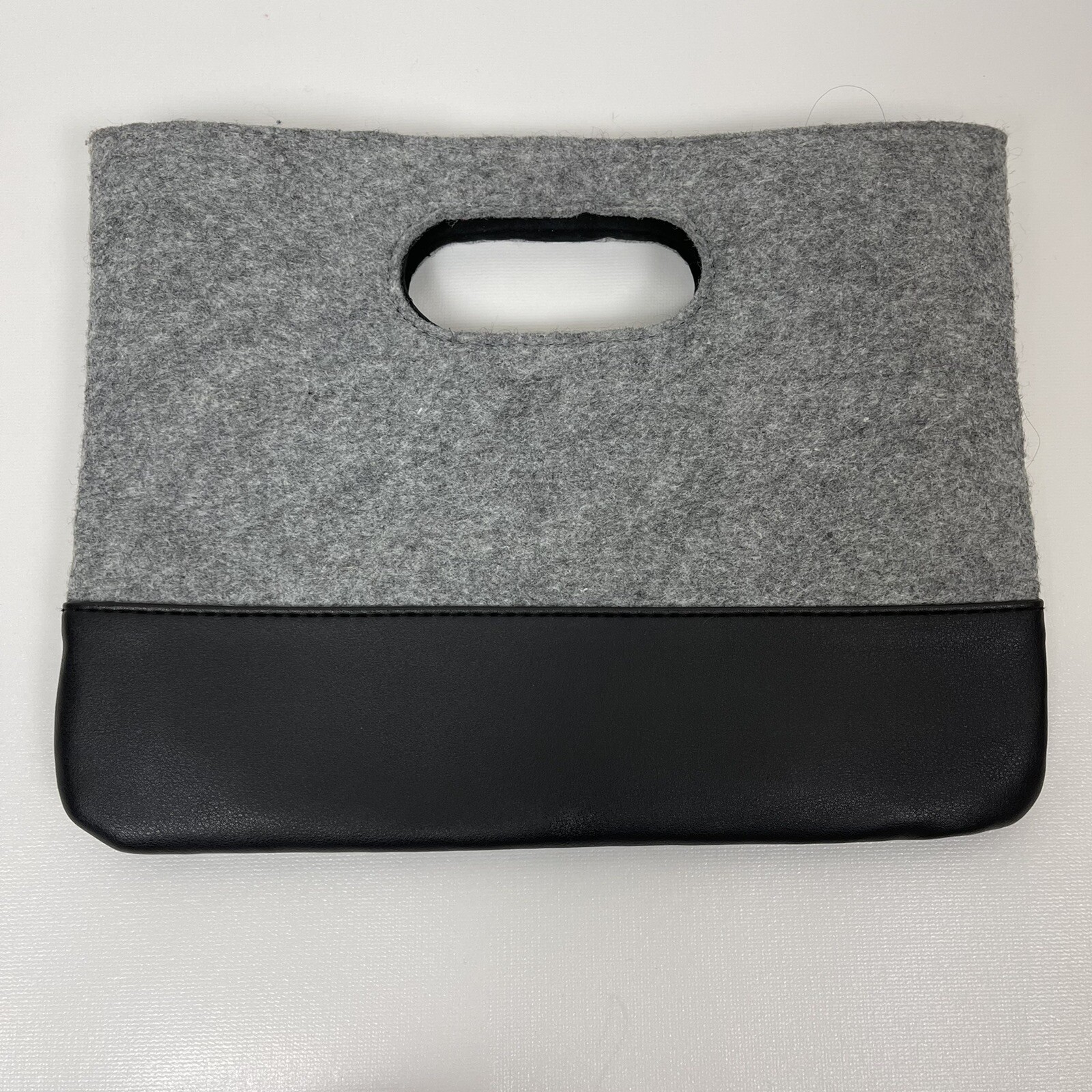 Gray/Black Color Block Rectangular Felt Clutch Ba… - image 1