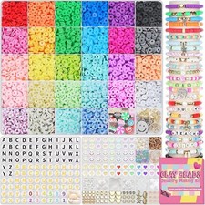 BestNow Friendship Bracelet Making Kit with 28 Colors 4200Pcs Clay Beads 400Pcs