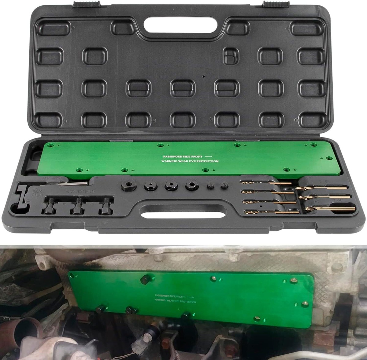 71500 Exhaust Manifold Bolt Stud Drill Template Removal Tool Kit
