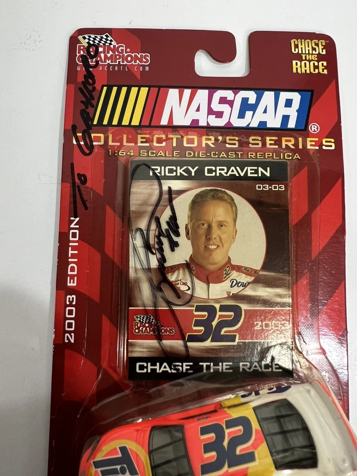 Autographed Racing Champions NASCAR 2003 Ricky Craven #32 Tide Diecast Car - Image 2 of 3