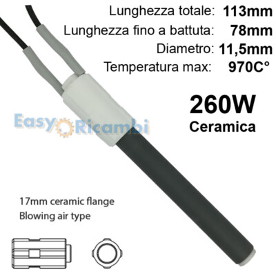 Candeletta Accensione Per Stufe A Pellet - Ceramica, 11.5mm, 240W, Per Biomassa - Foto 9