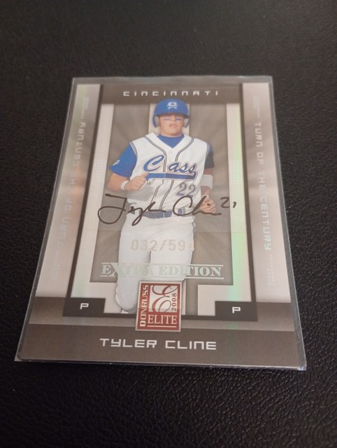 2008 Elite Tyler Cline Autogramm Reds /594