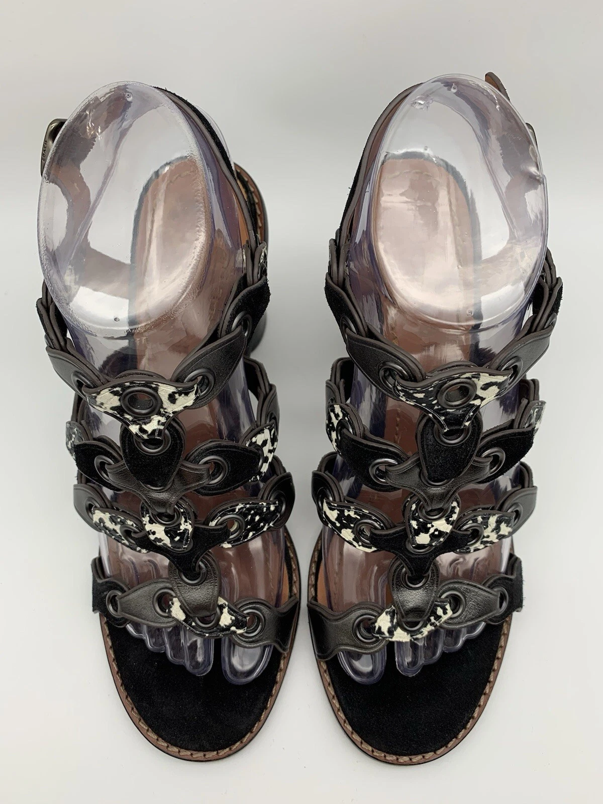 Sandali Coach donna US 6 5 Coach Links tutti in pelle tacco 3 5" stupendi!