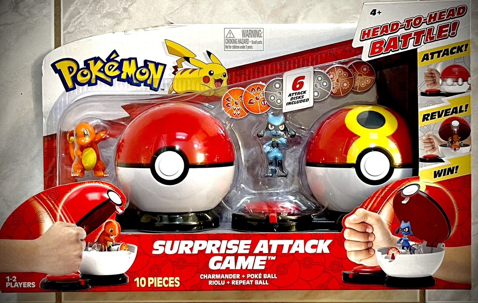 Pokemon Surprise Attack Game Charmander & Riolu + Poké Balls & Attack Discs  191726406921 | eBay