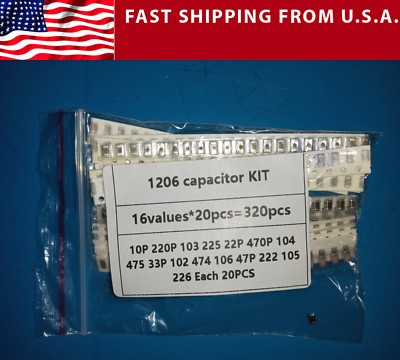 Capacitor Kit SMD 1206 Assorted Values 16 values x 20pcs = 320pcs | eBay