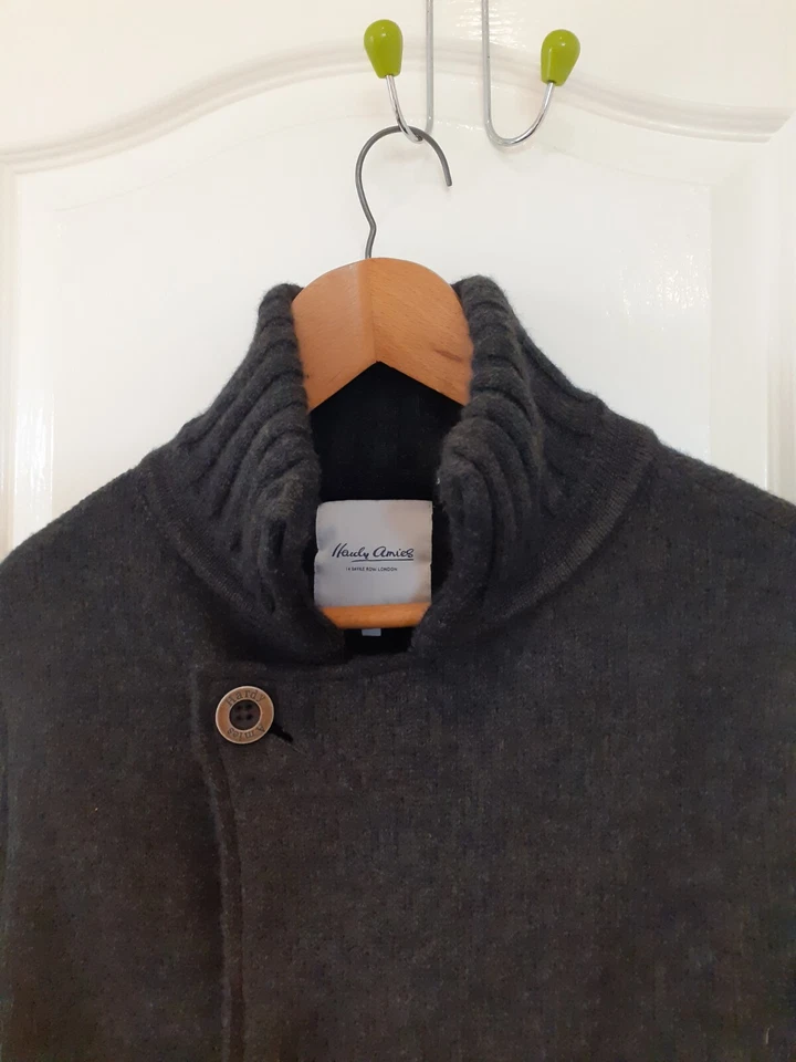 Mens Hardy Amies 100% Merino Wool Cardigan Jacket.Charcoal Grey.Size Medium - Image 3 of 4