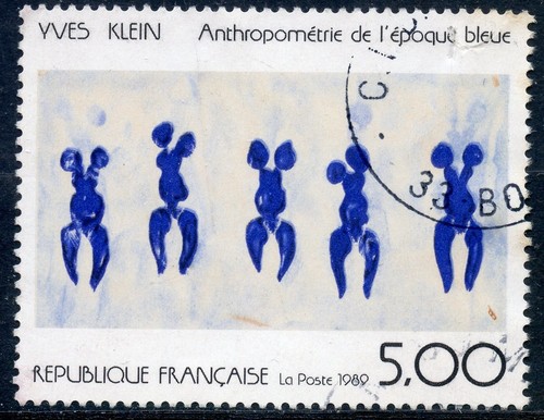 STAMP / TIMBRE FRANCE OBLITERE N° 2561 TABLEAU ART / ANTHROPOMETRIE EPOQUE BLEU