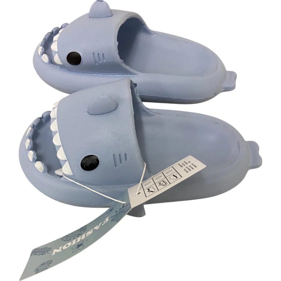 Moda Tiburón Toboganes Niños Unisex Talla 4 Azul Sin Cordones Punta Abierta Antideslizante Nuevo con Etiquetas Foto 4 de 4