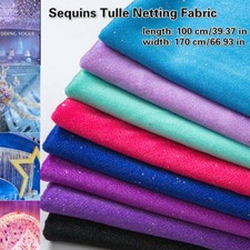 Sequin Tulle Mesh Fabric Gauze Background Cloth DIY Wedding Party Decor By Metre