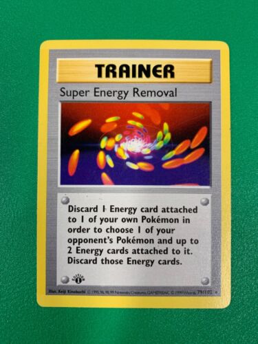 x1 Pokemon 1st Edition Base Set shadowless Super Energy Removal - MEDIUM PLAY! - Picture 1 of 2