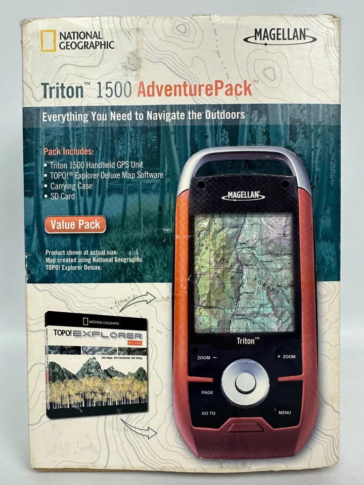 Magellan Triton 1500 National Geographic AdventurePack Hiking GPS 3D TOPO Map - Image 2 of 4