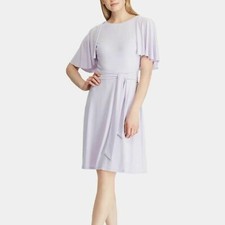 RALPH LAUREN Gaelyn Flutter Sleeve Dress Lavender Purple {SS48}