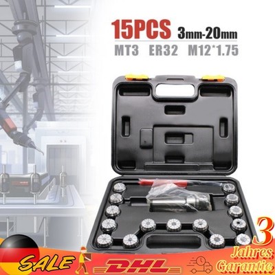 Spannzangensatz ER32 (470E) Inkl. Spannzangenfutter MK3 DIN 6300 & Schlüssel Set