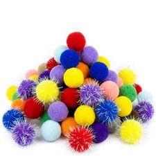 50 Pcs Pom Poms, 1.2 inches Craft Pom Pom Balls Multicolor Soft and Fluffy Puff